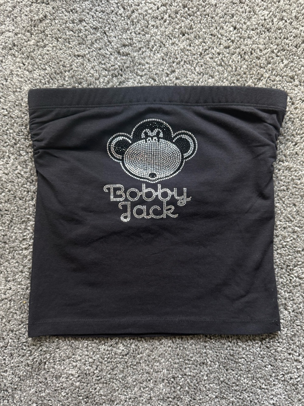 Bobby Jack Black Rhinestone Tube Top